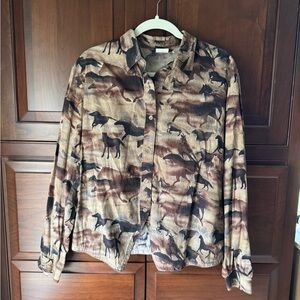 Vintage Roper Brown and Tan Western Horse Shirt